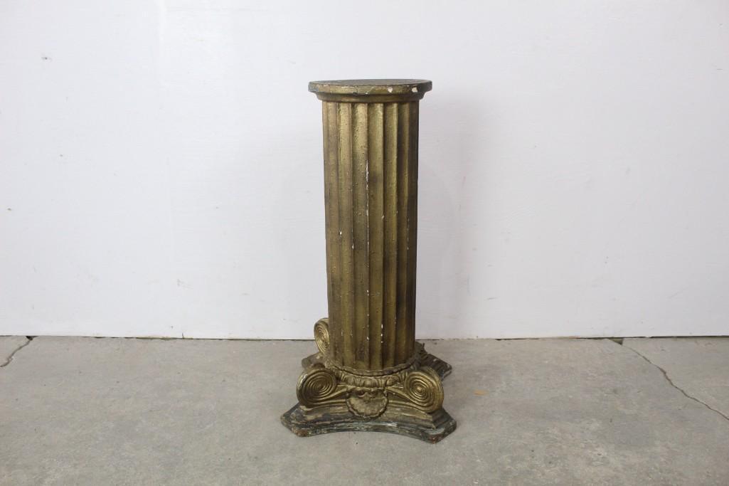 Gold Painted Column Display Sculpture Stand (1 of 3)