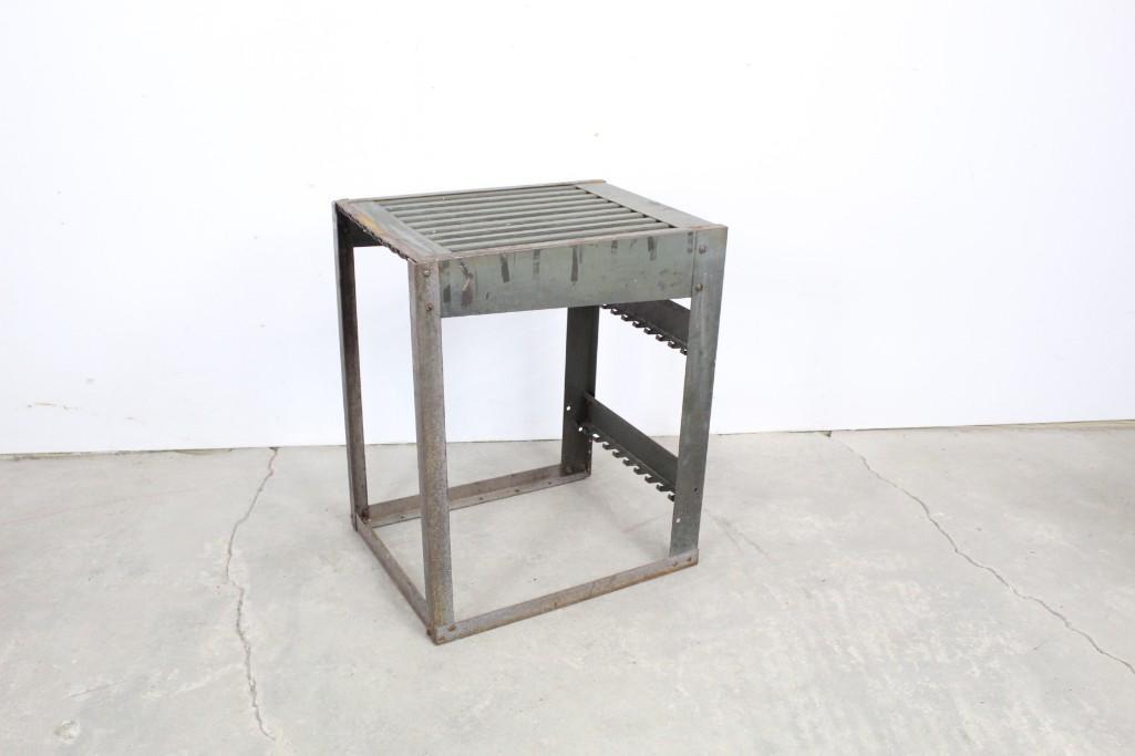 Industrial Print Shop Stand, Slatted Green Metal (1 of 6)