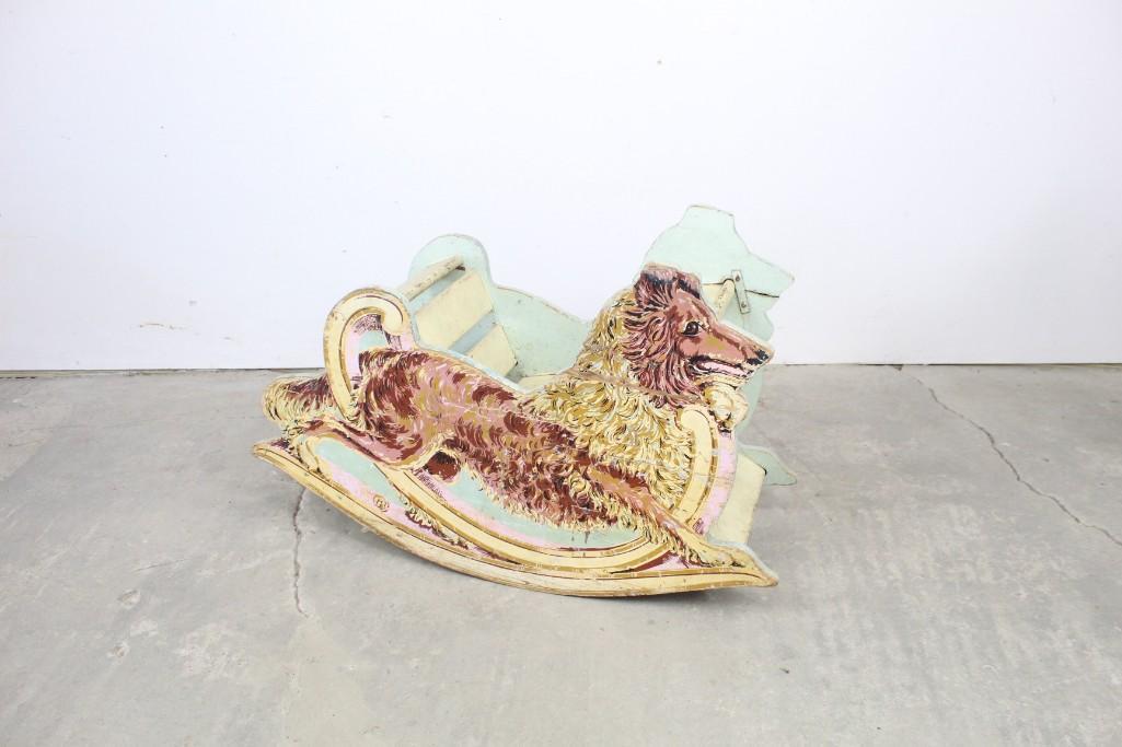 Painted Collie Dog Children's Rocking Toy Chair (1 of 7)