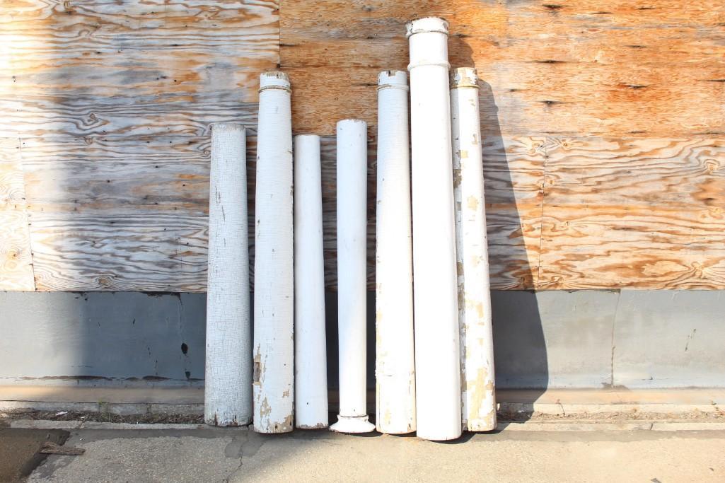 Lot of 5 White Painted Wood Architectural Columns (1 of 3)