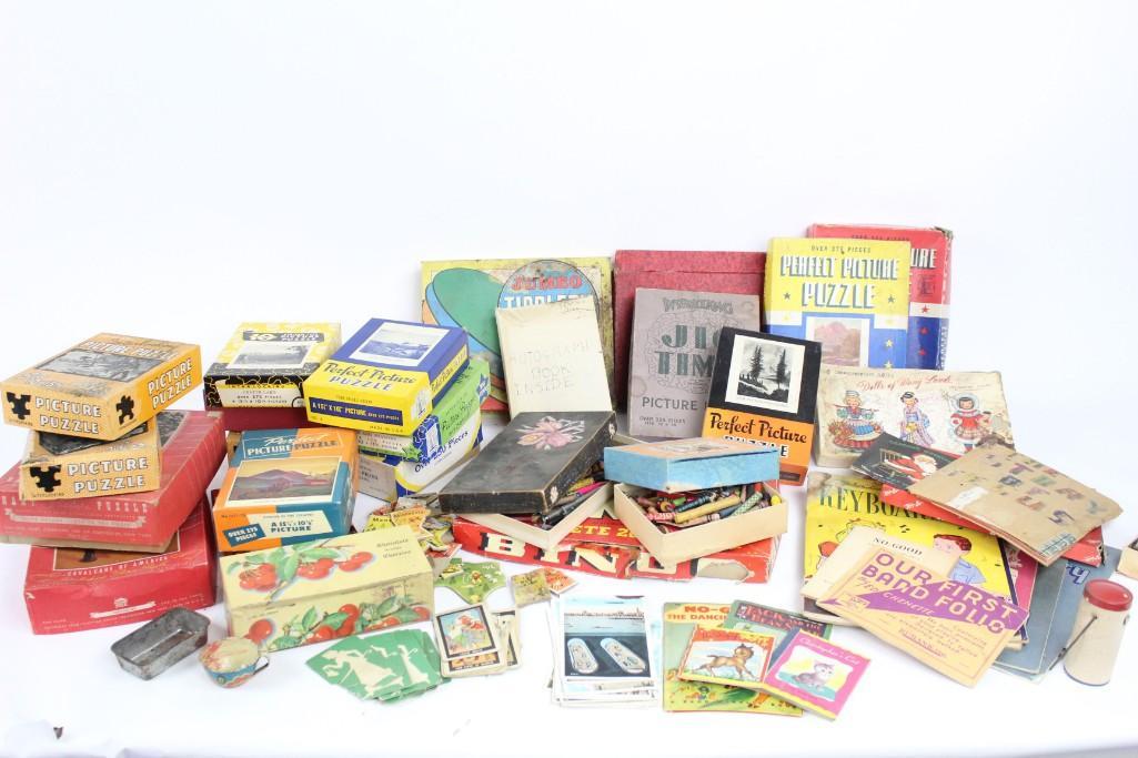 Estate Lot of Vintage Puzzles & Games,Jigsaw,Etc (1 of 7)