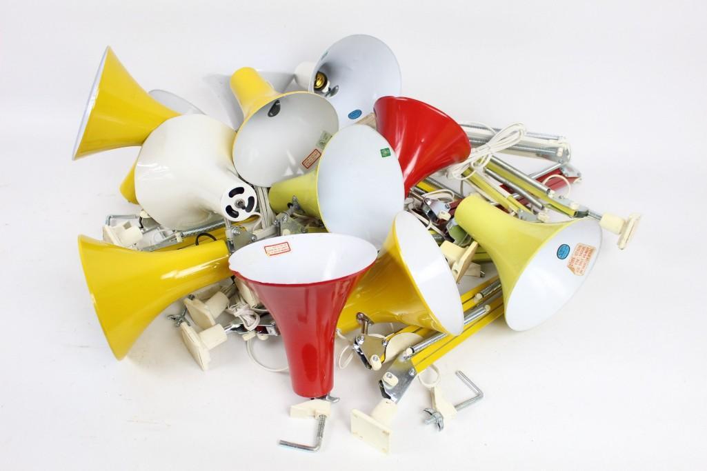 Lot of 12 Mid Century Modern Clamp-On Articulated Lamps (1 of 5)