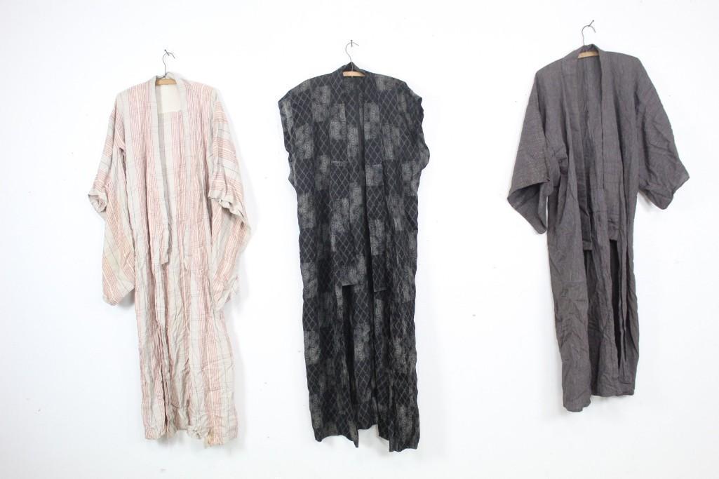 Lot of 3 Vintage Long Japanese Kimonos (1 of 10)
