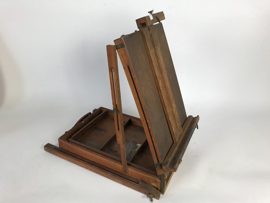 Antique Wooden Artist Folding Easel Paint Box (1 of 6)