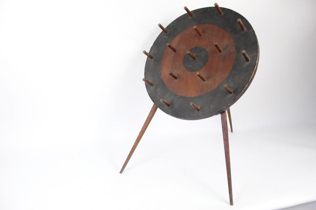 Antique Folk Art Wood Carnival Ring Toss Game,Bullseye (1 of 8)