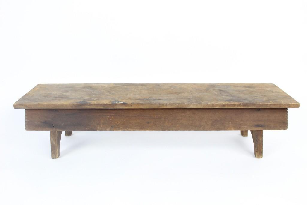 Early 19th Century Chip Carved Low Bench Stool,Folk Art (1 of 8)