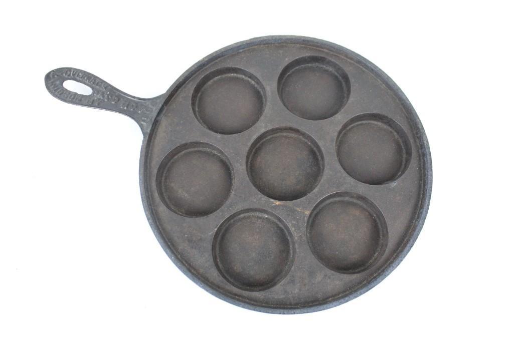 Overbach 1864 Hudson, NY Cast Iron Plett Pan Gate Mark: Overbach 1864 Hudson, NY Cast Iron Plett Pan Gate Mark. This pan is marked on the handle with the words "A. Overbach Hudson, NY Patd Nov 1864." The dimensions are 1in x 11in x 16in. It is in very good