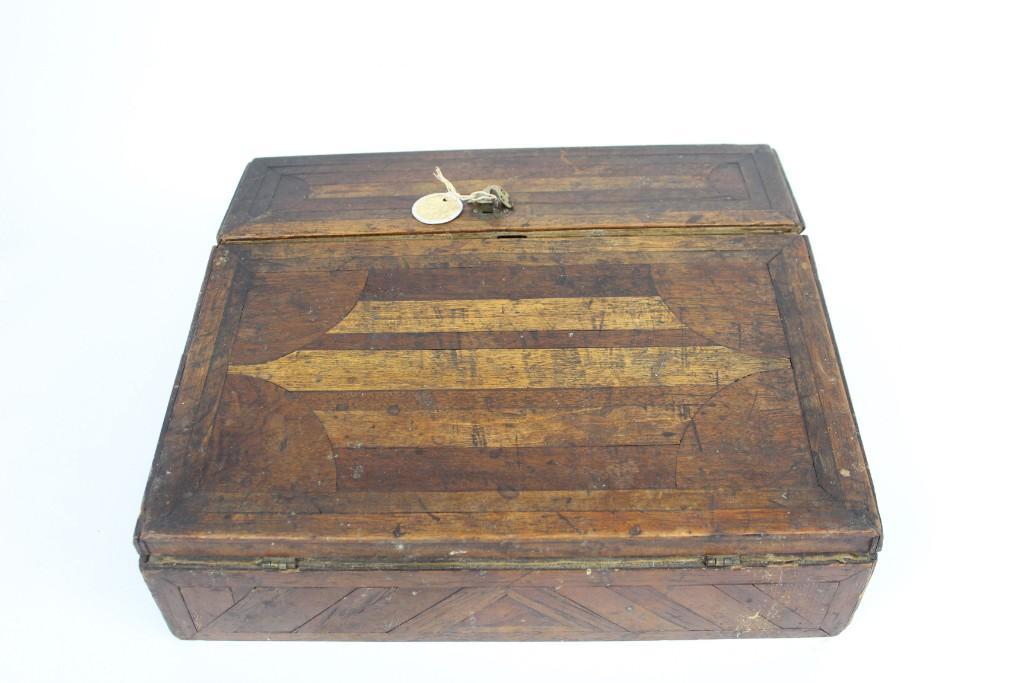 Antique 19th Century Wooden Inlay Lap Desk, Folk Art (1 of 10)