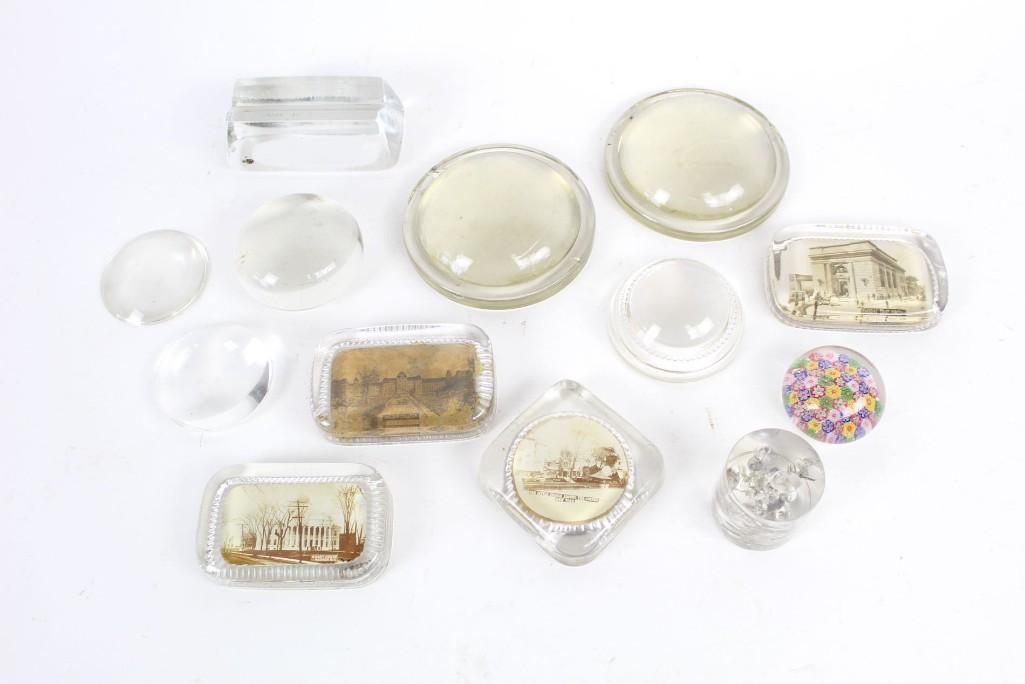 Lot of 12 Glass Paperweights,Photographic,Hudson NY (1 of 8)