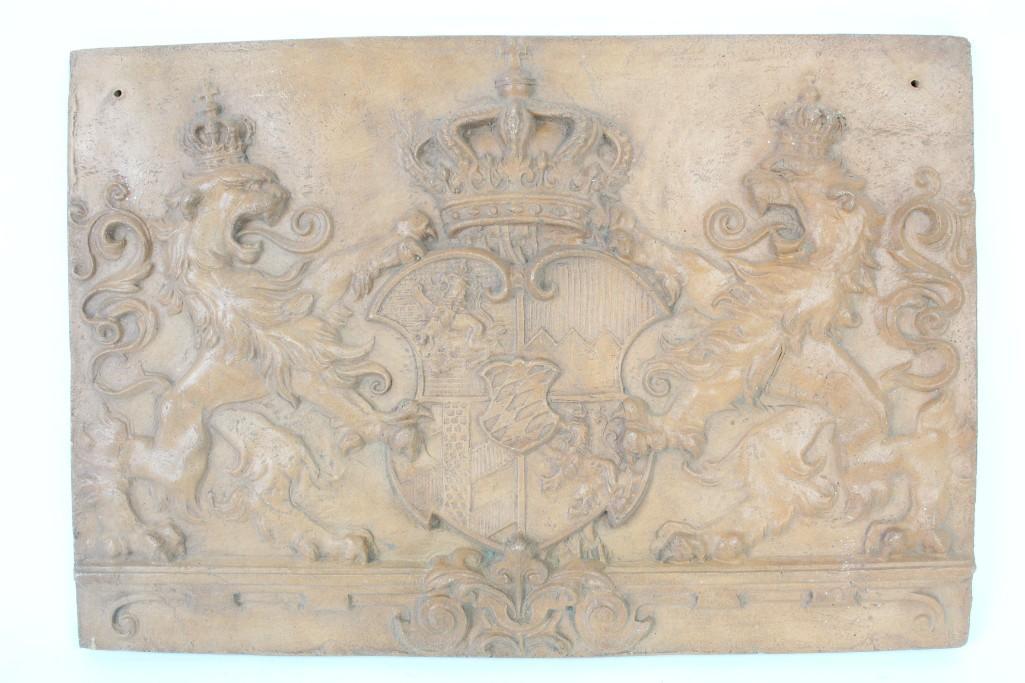Large Terra Cotta Wall Tile,Bavarian Coat of Arms (1 of 7)