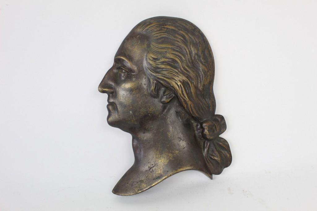 Antique Bronze President George Washington Profile (1 of 5)