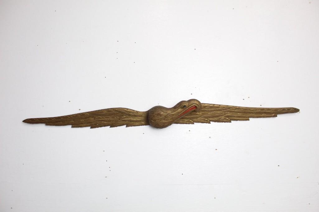 Gold Painted Carved Wooden Wall Hanging Eagle,Bellamy (1 of 6)