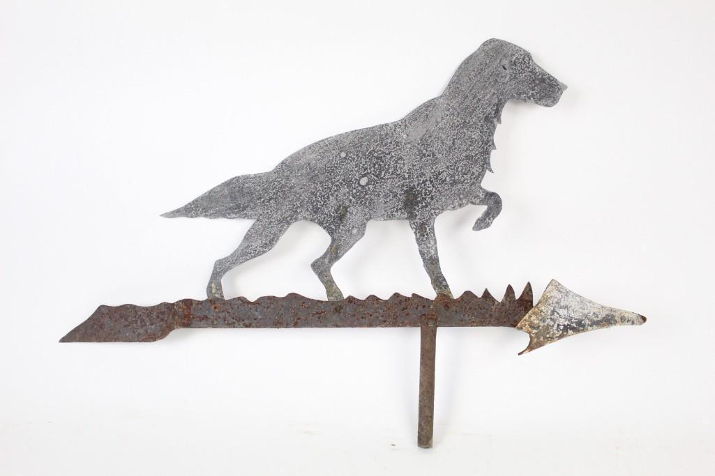 Antique Folk Art Pointer Dog Metal Weathervane,Hunting (1 of 7)