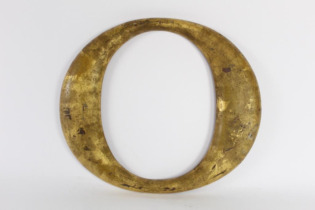 Metal Gold Gilt "O" Sign Letter,Woolworth Store NYC (1 of 5)