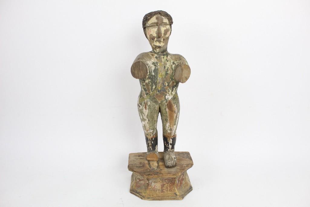 Antique Folk Art Primitive Wooden Statue Santos Figure (1 of 10)