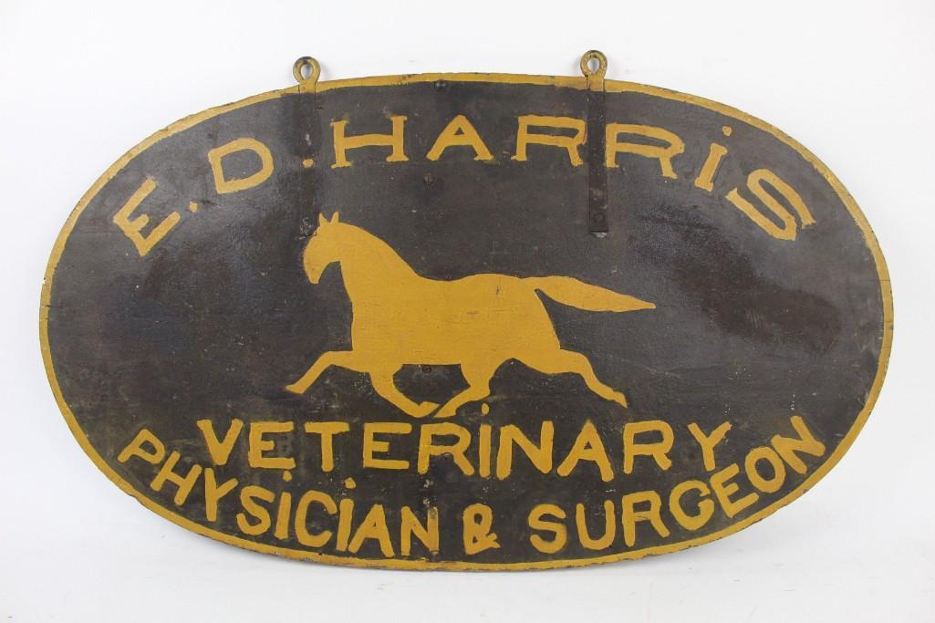 Antique 19th C. Veterinary Sign,Primitive Running Horse (1 of 7)