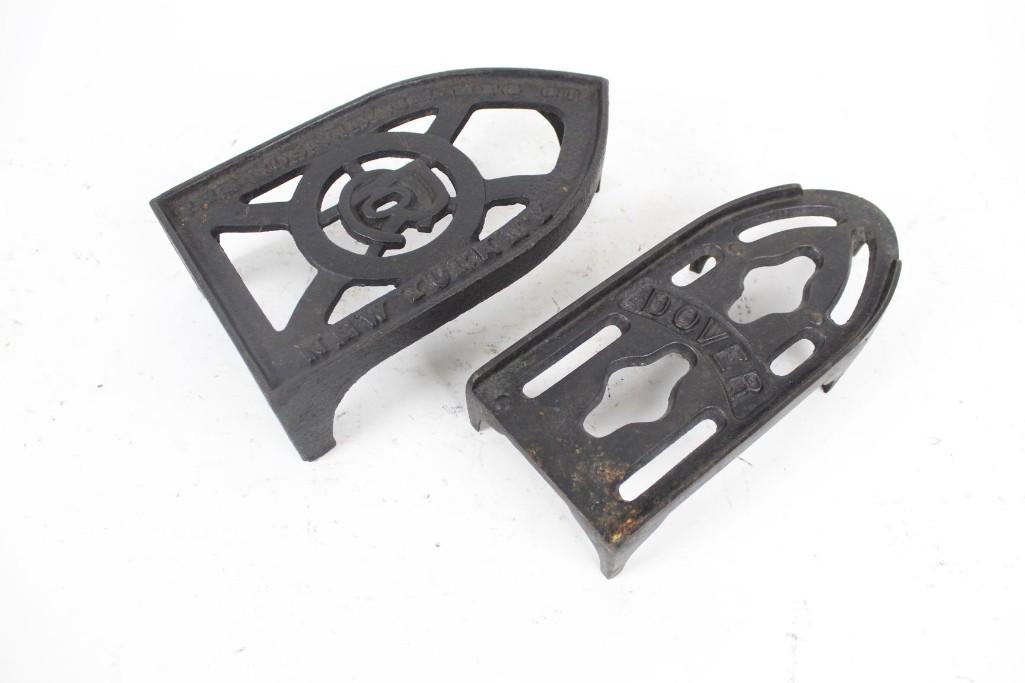 2 Antique Cast Iron Sad Iron TrivetsDover,Rosenbaum Mfg (1 of 7)