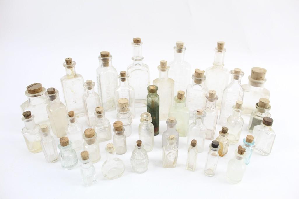Lot of 39 Miniature Antique Glass Bottles, Medicinal (1 of 10)