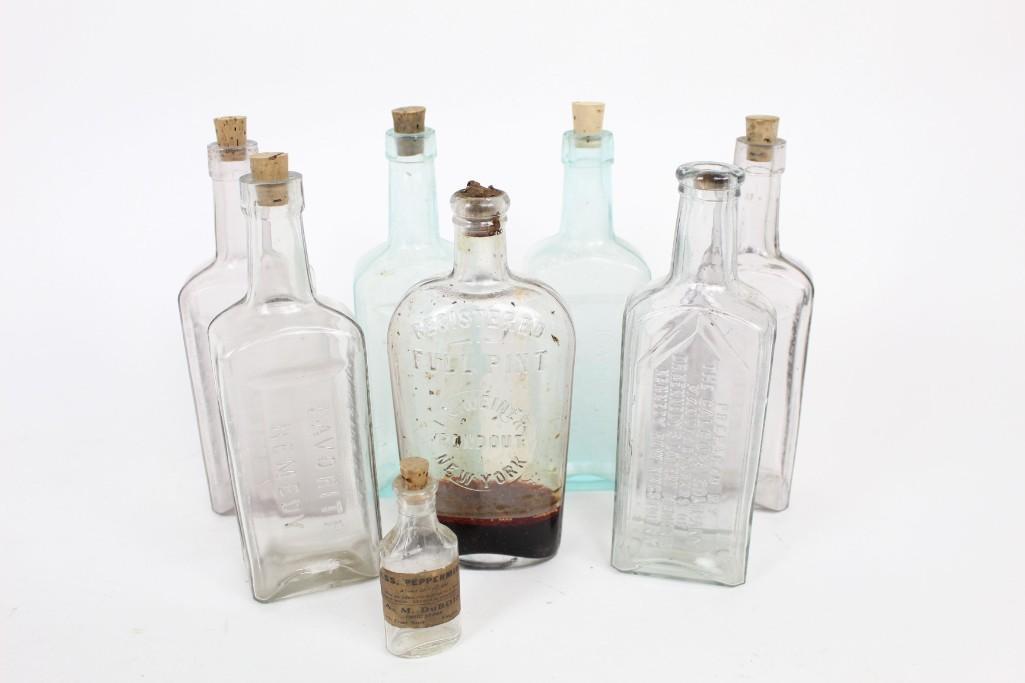 Lot of 8 Antique Glass Medicine Bottles Kingston,NY (1 of 10)