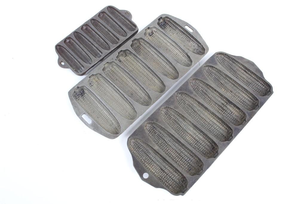 3 Antique Cast Iron Corn Bread Stick Pans,Griswold (1 of 7)