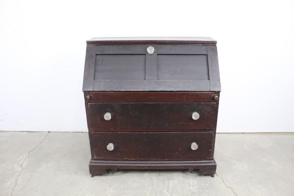Antique Primitive Naive Drop Front Desk,Great Patina (1 of 8)