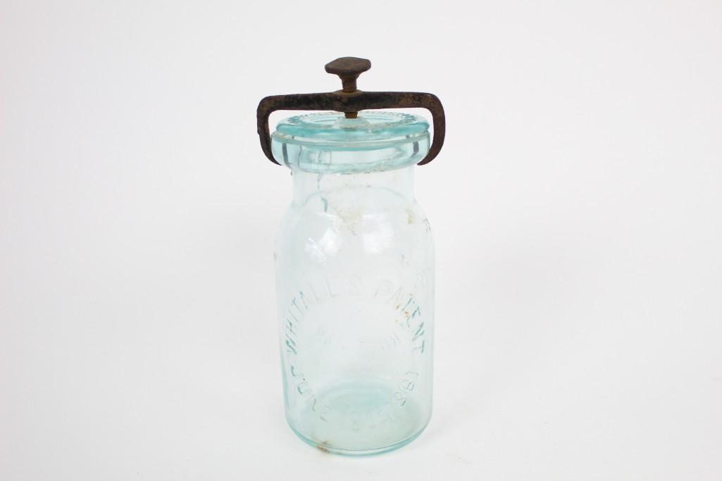 Antique Whitall's Patent Fruit Canning Jar 1861 (1 of 7)