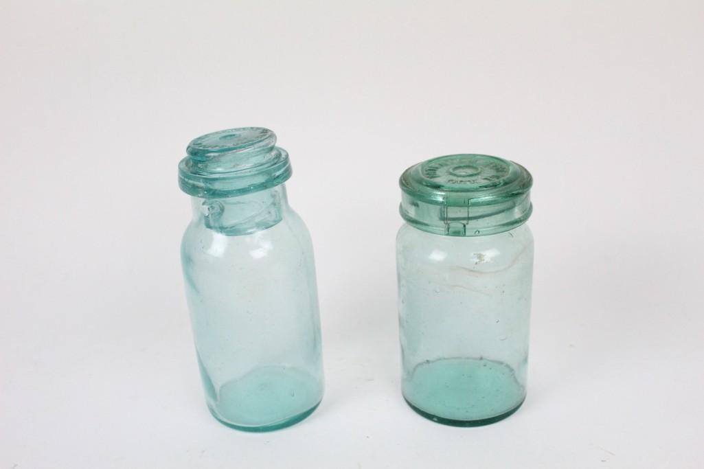 2 Antique 19th Cent. Fruit Canning Jars,Twist Glass Lid (1 of 10)