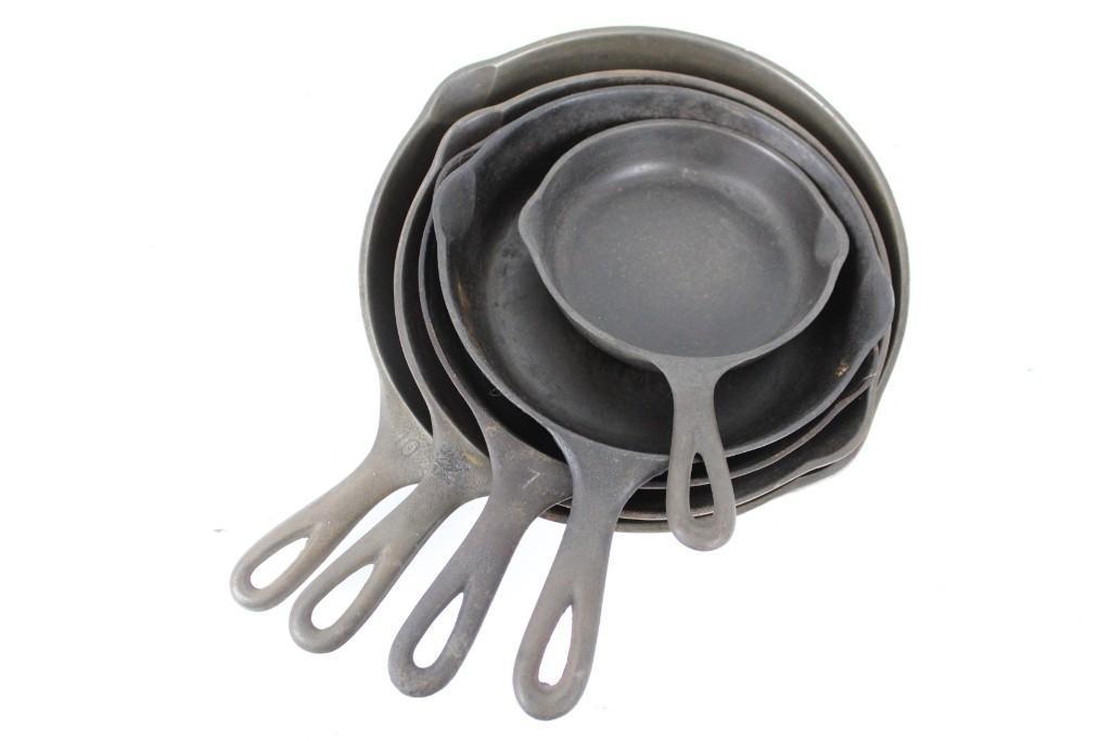 Set of 5 Antique Wagner Ware Sidney Cast Iron Pans (1 of 9)