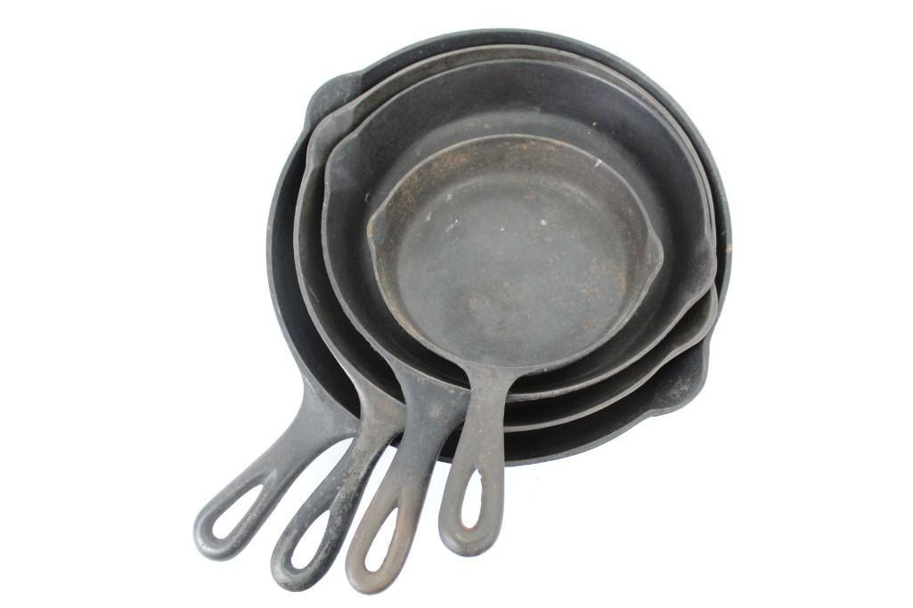 4 Cast Iron Skillet Pans Favorite Piqua Ware,3,7,8,9 (1 of 10)