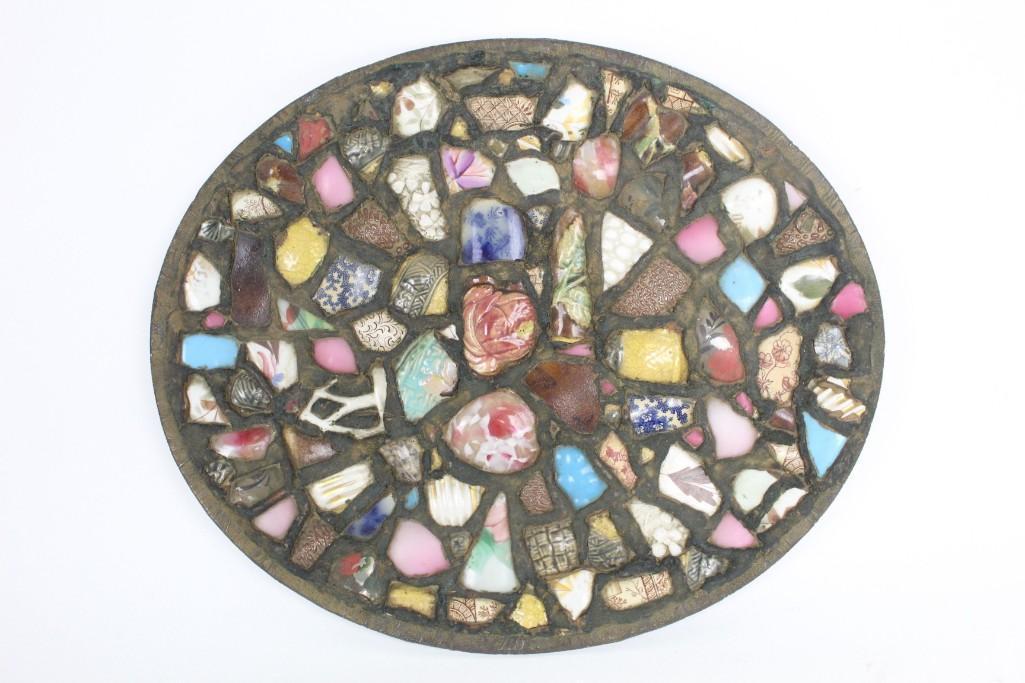 Antique Folk Art Memory Jug Platter,Large & Unusual (1 of 8)