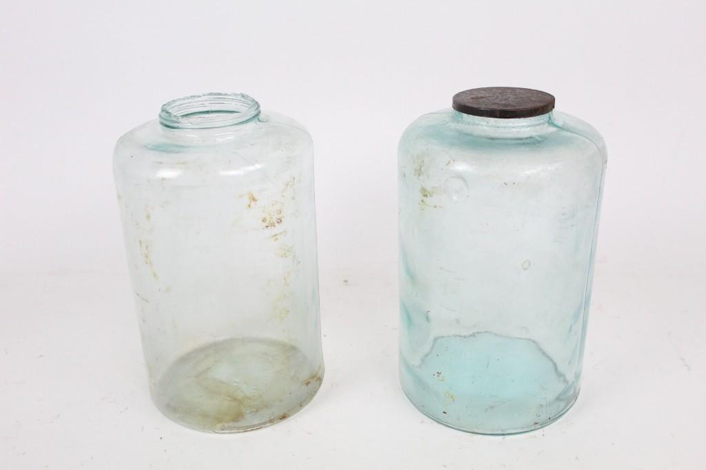 Pair of Large 1870's Store Display Jars,One Lid (1 of 7)