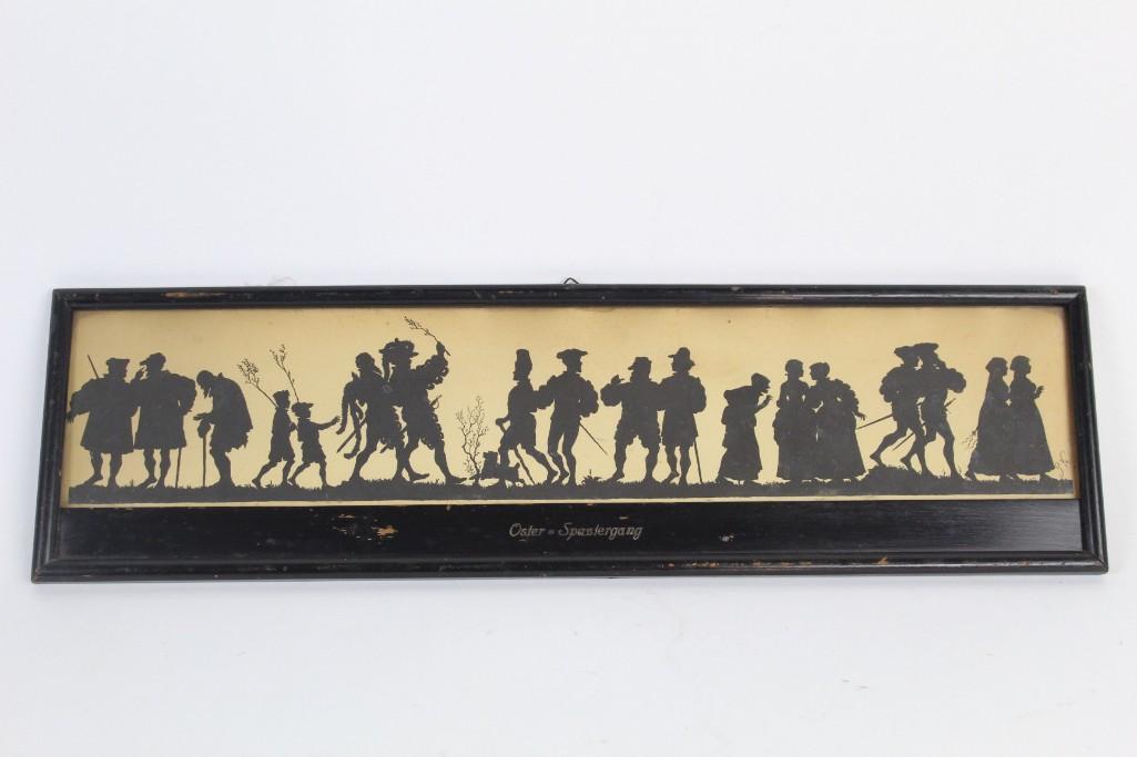 Framed German Easter Walk Silhouettes Paper Cut Print (1 of 9)
