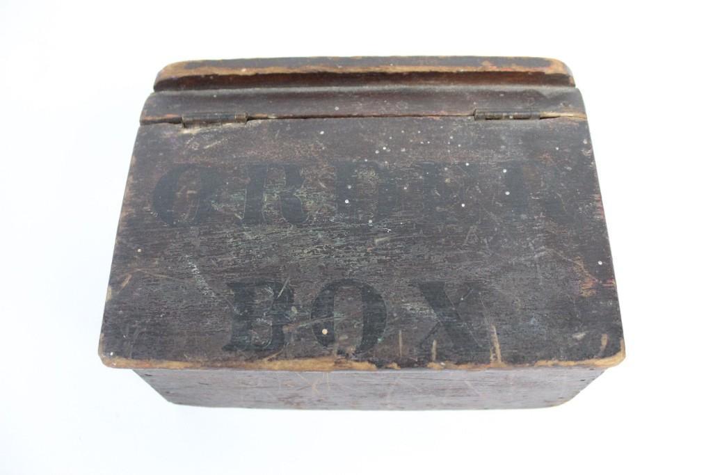 Small Wood Painted "Order Box", Primitive Folk Art (1 of 10)