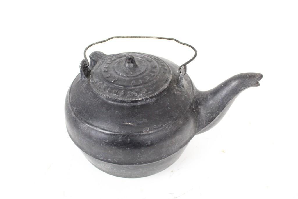 Antique 1862 J.A.Goewey Albany 8 Cast Iron Kettle 2of2 (1 of 5)