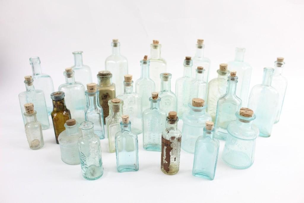 Lot of 35 Antique 19th Century Glass Bottles,Medicinal (1 of 9)