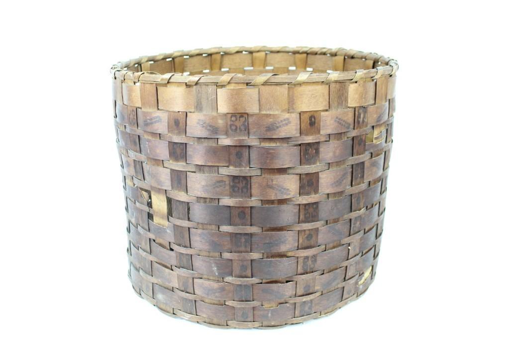 Antique Native American Style Woven Potato Stamp Basket (1 of 10)