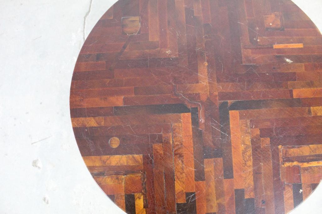 Handmade Wooden Side Table,Folk Art, Mid-Century Modern (1 of 6)