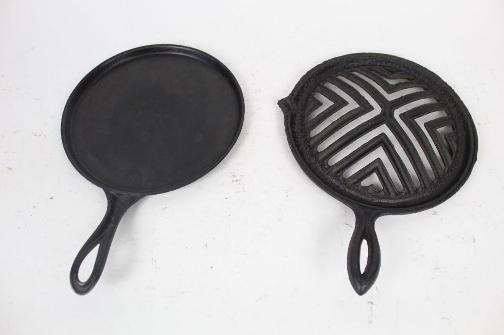 19thC Cast Iron Grill Broiler Skillet, Gate Mark (1 of 8)