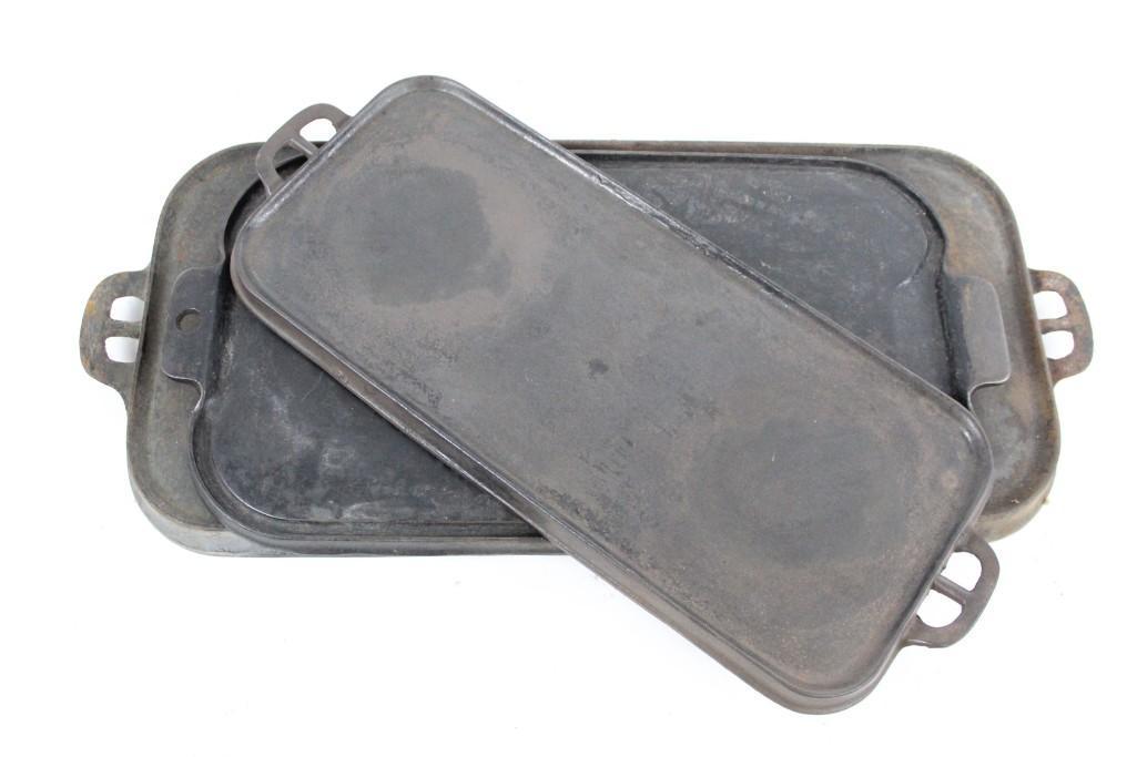 Lot of 3 Large Cast Iron Griddles,Wagner Wagnerware (1 of 10)