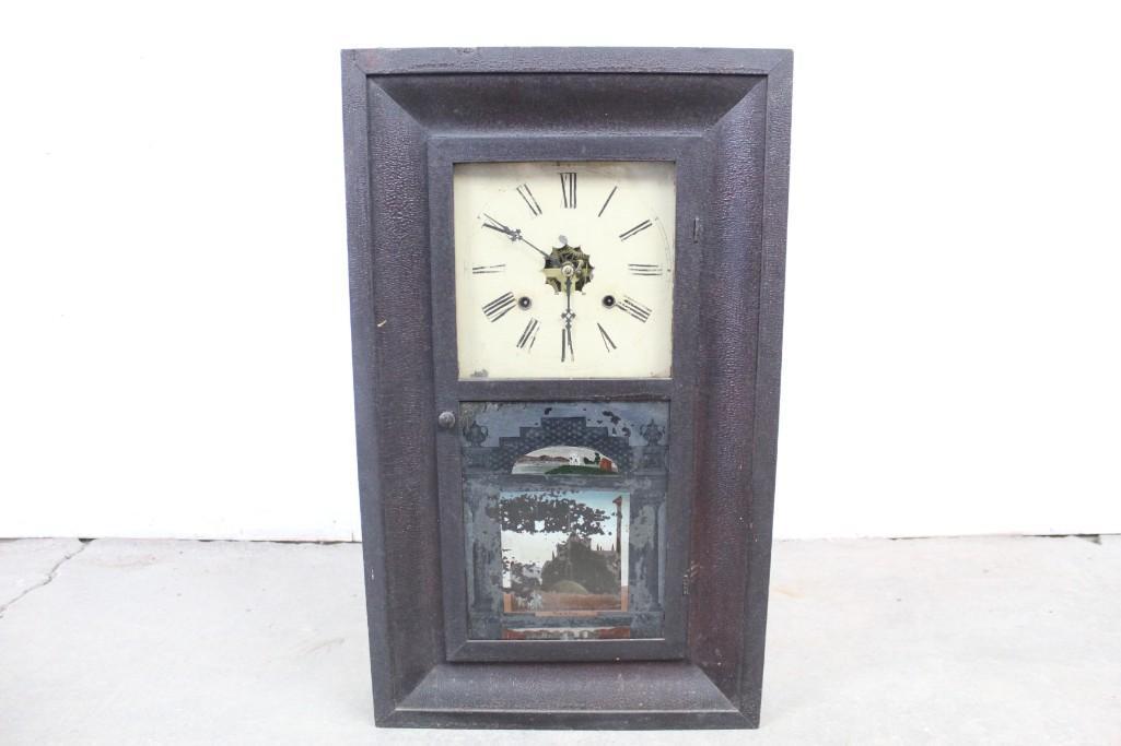 Antique Waterbury Clock Co. Clock Painted View of Paris (1 of 10)