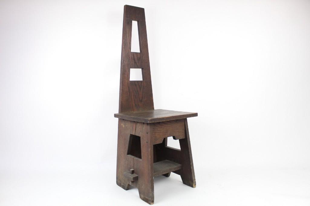 Mission Oak Arts & Crafts High Back Chair (1 of 8)