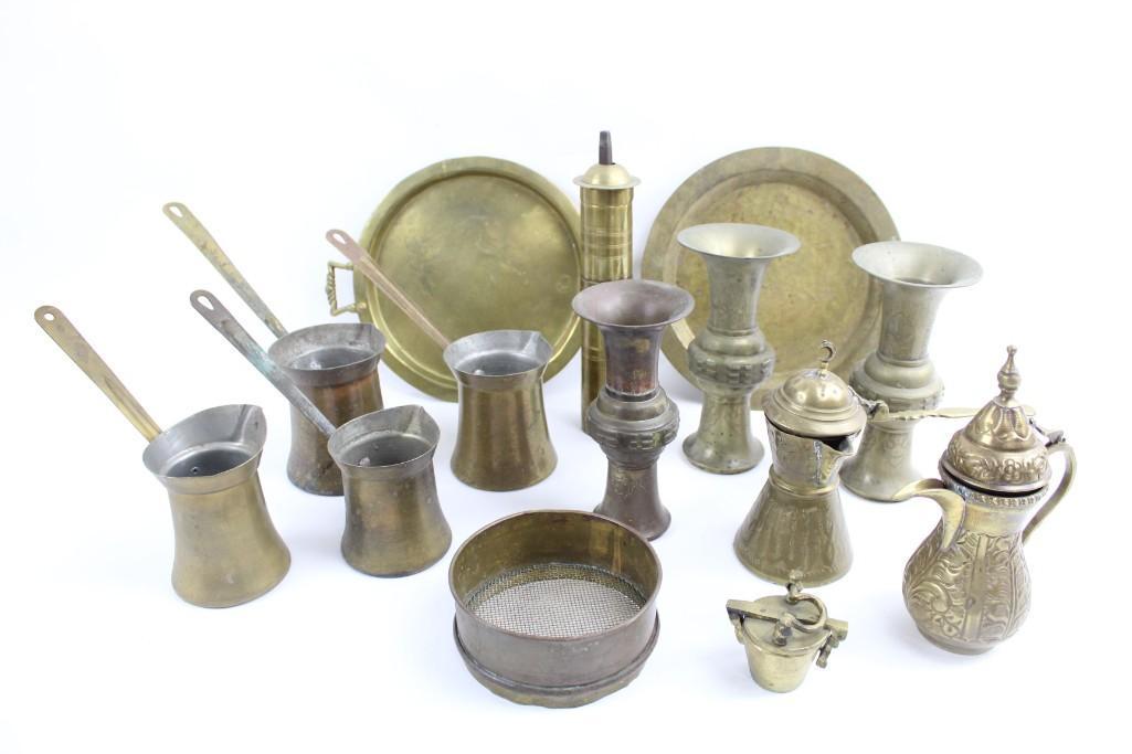 Antique Brass Lot of Turkish Coffee,Grinder,Milk Warmer (1 of 10)
