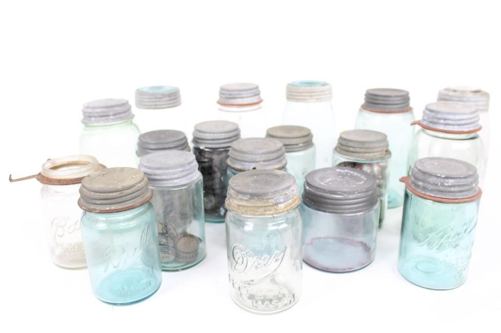 A Real Collection of 18 Mason Jars,Atlas,Ball,Drey (1 of 10)