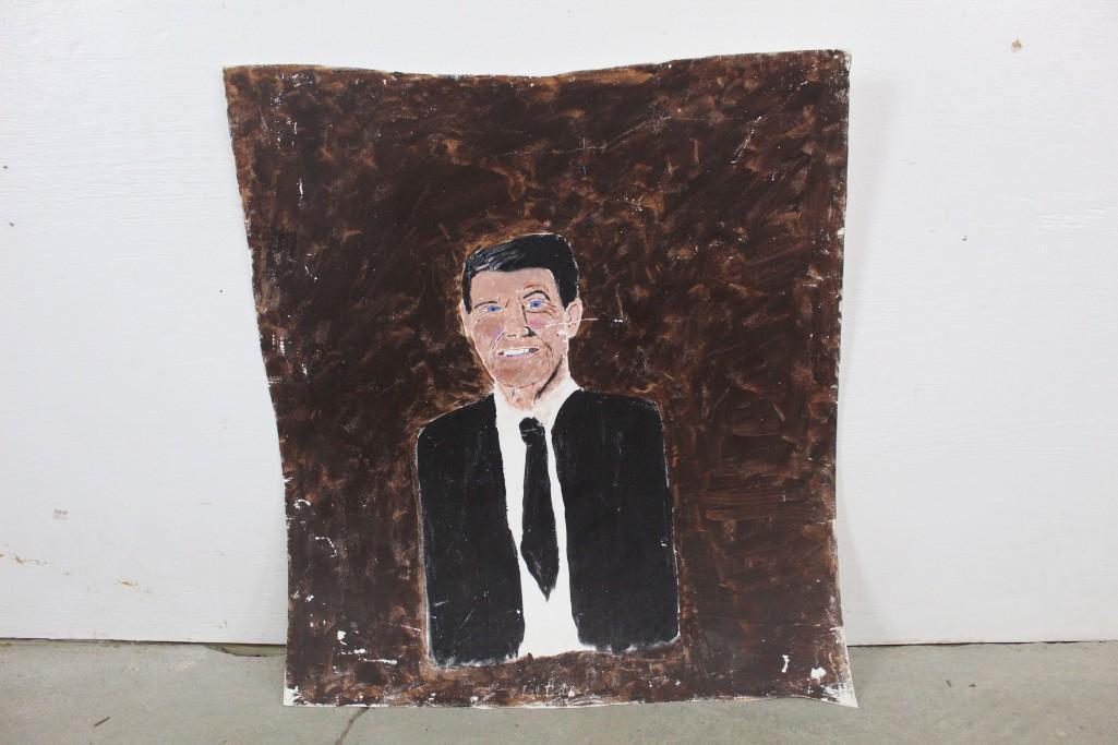 Earl Swanigan Outsider Art Painting of Ronald Reagan (1 of 6)