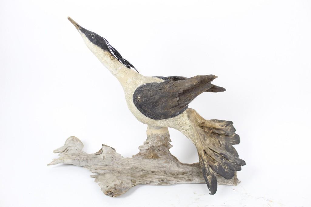 Folk Art Sybille Leary Driftwood Sculpture of Bird (1 of 6)