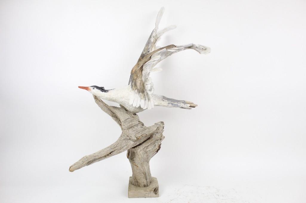 Folk Art Sybille Leary Driftwood Sculpture Seagull Bird (1 of 7)