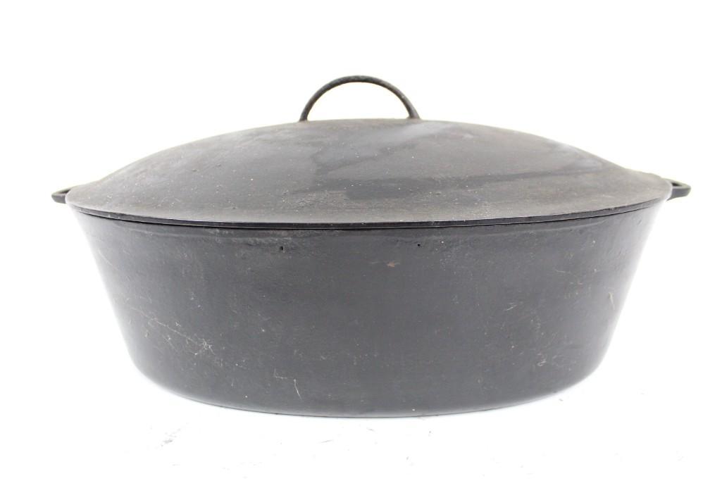 Wagner Drop Drop Baster Oval Roaster #9 Cast Iron Pot (1 of 8)