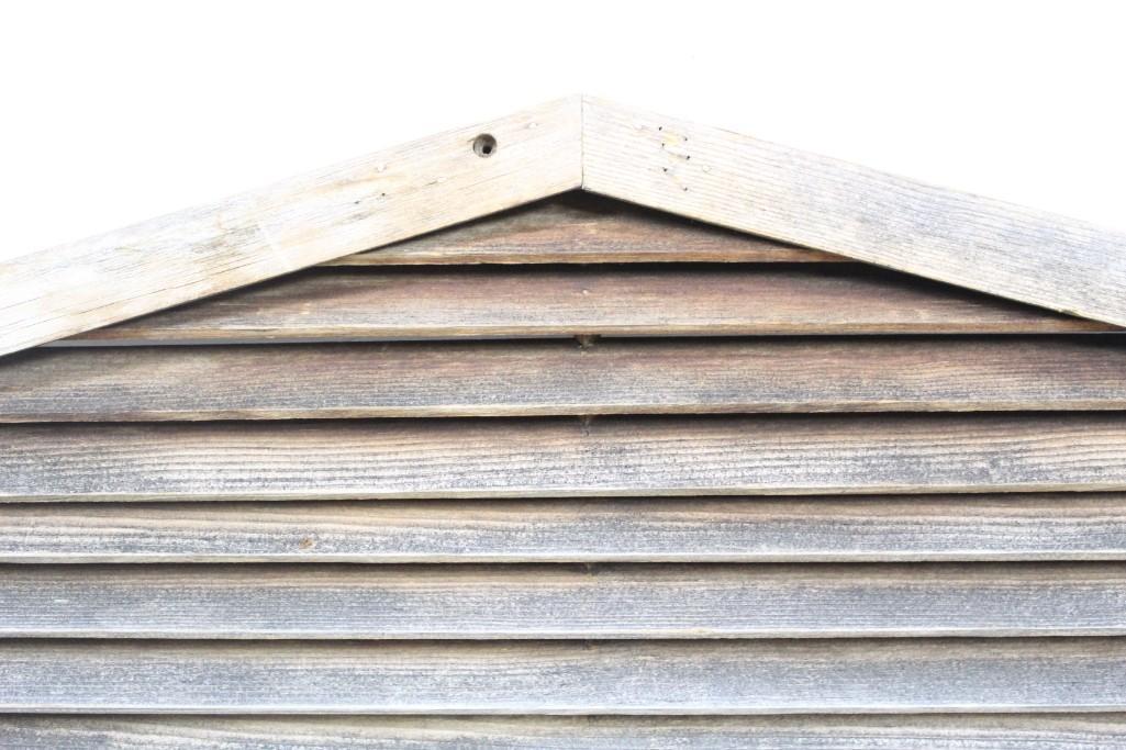 Antique Triangle Weathered Wooden Barn Gable Vent,Long (1 of 5)