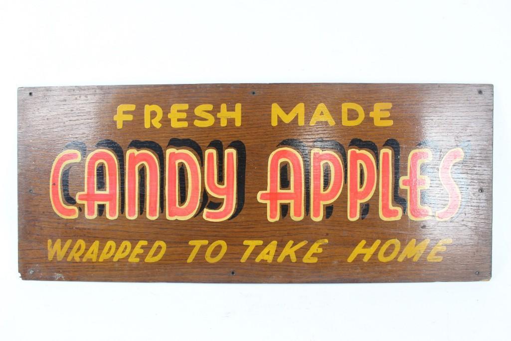 Wood Painted "Candy Apples" Sign,Amusement Park,2of2 (1 of 6)