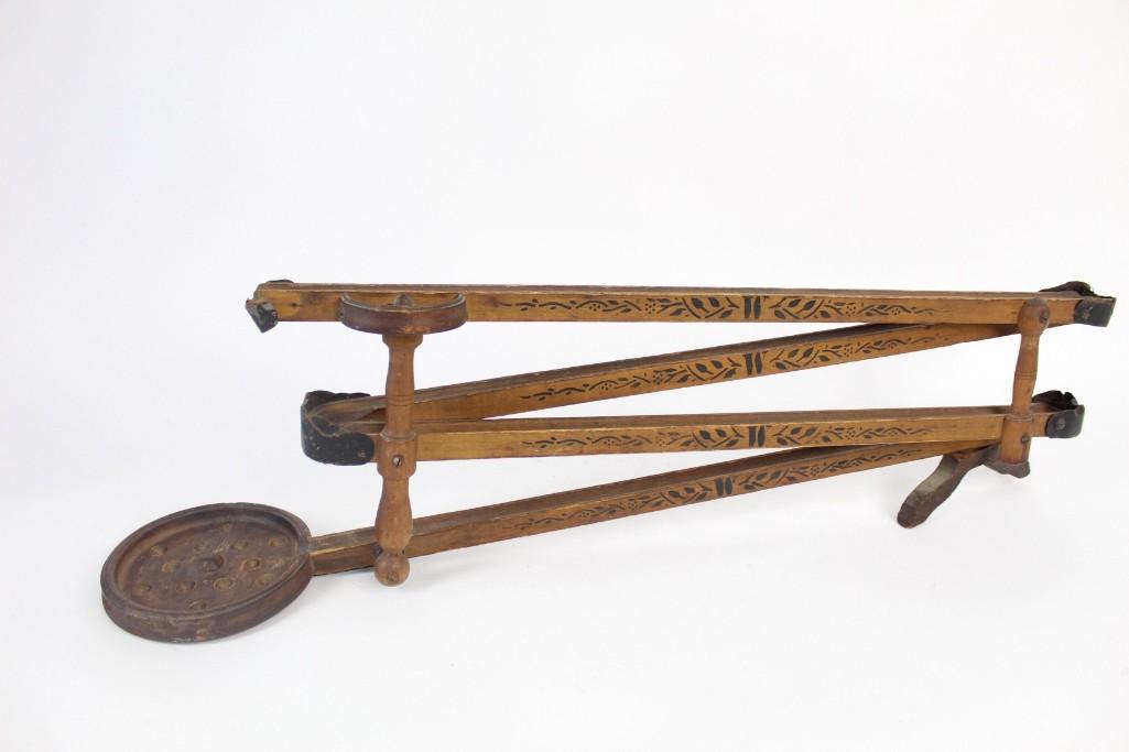 Antique Wood Painted Marble Run Tower Track Toy (1 of 8)